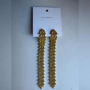 NWT Serefina Yellow Chain Feather Earrings.